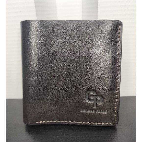 Grande Pelle HANDMADE in UKRAINE Leather Wallet Bi-Fold coin pocket magnetic - Picture 3 of 9